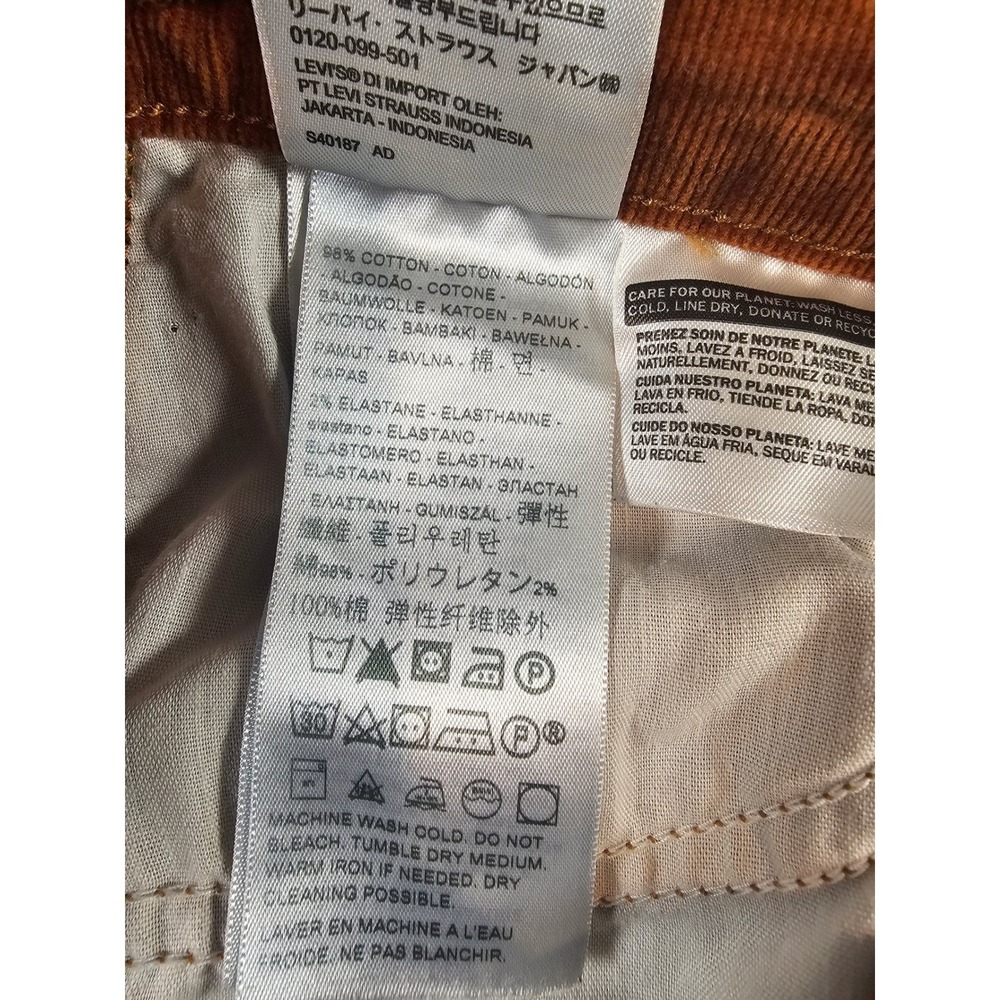 Levis 724 High Rise Straight Corduroy Pants Rust Orange Button Fly 27 79066-0003 - Picture 14 of 15